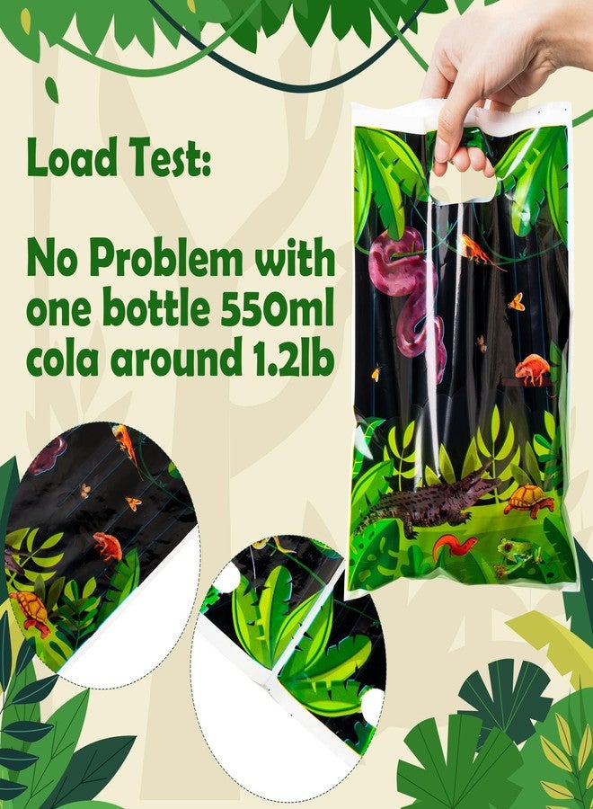 BkeeCten Goodie Party Favor Bags - 50 Pack Reptile Swamp Party Favor Bags Lizard Snake Goody Candy Treat Christmas Winter Xmas New Year Gifts Wrapping Plastic Wildlife Jungle Animal Gift Wrap Kids - Image 4